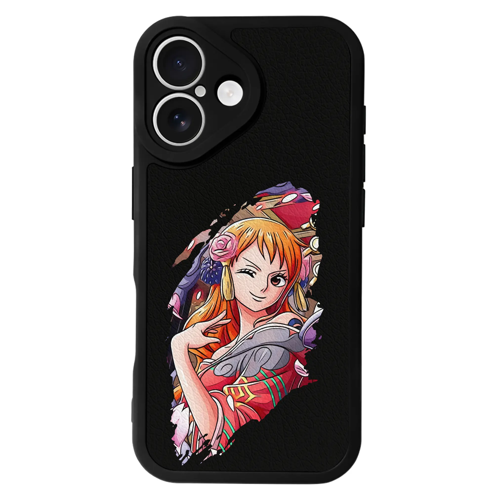 ワンピース グッズ ナミ - IPhone 16シリーズ対応 ・ シリコンスマホケース ・ レザー調 ・ 高精度フィット ・ 耐衝撃 ・ ワイヤレス充電対応 ・ 精密カット